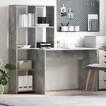 vidaXL Schreibtisch Beton Grau 138,5 x 55 x 143 cm Holzwerkstoff
