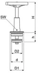 "Schl&ouml;sser DN32 - 1 1/4" Schr&auml;gsitzventil - Oberteil"
