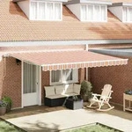 vidaXL Automatische Einziehbare Markise mit Mehrfarbigem Streifen 450x350 cm