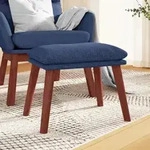 vidaXL Fu&szlig;hocker Blau 45x29,5x35 cm Stoff