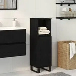 vidaXL Badschrank Schwarz Eiche 30x30x100 cm Holzwerkstoff