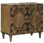 vidaXL Waschbeckenschrank Braun 62 x 33 x 58 cm Massivholz Mango