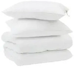 vidaXL Winterbettdecke mit Kissen 3 pcs Wei&szlig; Mikrofaser