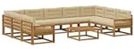 vidaXL Outdoor-Sofagarnitur mit Kissen 10 pcs Natur und Beige