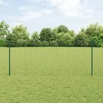 vidaXL Euro Zaun mit 5 U-St&uuml;tzen Gr&uuml;n 1x10 m Stahl