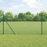 vidaXL Metallzaunpfosten Set 2er Set Gr&uuml;n Metall, PVC-Beschichtung