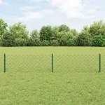 vidaXL Kettengliedzaun mit 10 U-Posten Gr&uuml;n 0,4x10 m Stahl