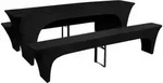 3 Schonbez&uuml;ge f&uuml;r Biertisch und B&auml;nke Stretch Schwarz 220 x 70 x 80 cm