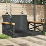 vidaXL H&auml;ngesessel Schwarz 63x62x40 cm Poly Rattan