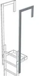 Ausstiegsholm L.1500mm G.7kg abgewinkelt Stahl verz. Holm-Abm.60x25mm Zarges