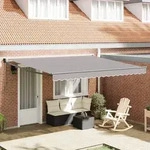 vidaXL Automatische Einziehbare Markise Hellgrau 400x300 cm