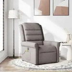 vidaXL Massagesessel Taupe Stoff