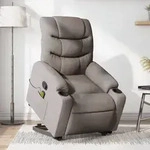 vidaXL Massagesessel mit Aufstehhilfe Taupe Stoff