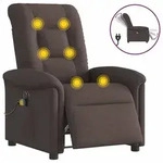vidaXL Massagesessel Elektrisch Dunkelbraun Stoff