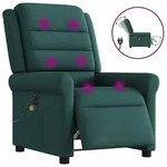 vidaXL Massagesessel Elektrisch Dunkelgr&uuml;n Stoff