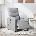 vidaXL Massagesessel Elektrisch Hellgrau Stoff