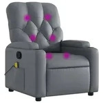 vidaXL Massagesessel Relaxsessel Grau Kunstleder