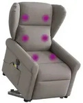vidaXL Elektrischer Massagesessel mit Aufstehhilfe Taupe Stoff