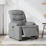 vidaXL Massagesessel Elektrisch Hellgrau Stoff