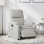 vidaXL Massagesessel Elektrisch Hellgrau Mikrofasergewebe
