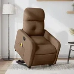vidaXL Massagesessel mit Aufstehhilfe Braun Stoff