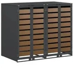 vidaXL Wagenm&uuml;llbeh&auml;lter f&uuml;r 2 Beh&auml;lter 136 x 77,5 x 115,5 cm Stahl