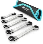 Doppel-Ratschenschl&uuml;ssel-Satz 5-teilig Metrisch SW 6-21mm in