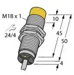 Turck Induktiver Sensor nicht b&uuml;ndig PNP, Schlie&szlig;er NI15U-M18-AP6X
