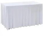vidaXL 2 St&uuml;ck Stretch-Tischdecken mit Rand Wei&szlig; 243 x 76 x 74 cm