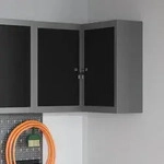 vidaXL Eck-Werkzeugschrank Wandmontage Abschlie&szlig;bar Schwarz Stahl