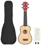 "vidaXL Sopran Ukulele Set f&uuml;r Kinder mit Tasche Helles Holz 23""