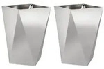 vidaXL Pflanzk&uuml;bel 2 pcs Silber 50 x 50 x 75 cm Edelstahl