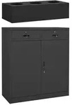 vidaXL B&uuml;roschrank mit Pflanzkasten Anthrazit 90x40x125 cm Stahl