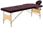 vidaXL Massageliege Klappbar 3-Zonen mit Holzgestell Bordeaux-Lila