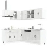 vidaXL 11-tlg. K&uuml;chenschrank-Set Lucca Hochglanz-Wei&szlig; Holzwerkstoff