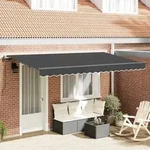 vidaXL Einziehbare Markise Anthrazit 400 x 200 cm Stoff