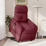 vidaXL Massagesessel mit Aufstehhilfe Weinrot Stoff