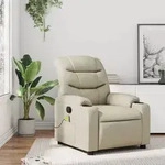 vidaXL Massagesessel mit Relaxfunktion, Kunstleder, Creme