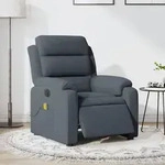 vidaXL Massagesessel Elektrisch Dunkelgrau Samt