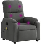vidaXL Massage-Relaxsessel, dunkelgrau, Mikrofaserstoff