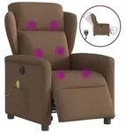 vidaXL Massagesessel Elektrisch Braun Stoff