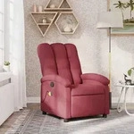 vidaXL Massage-Relaxsessel, weinroter Stoff