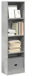 vidaXL B&uuml;cherregal Betongrau 40x24x143 cm Holzwerkstoff