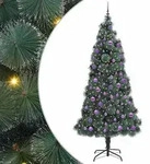 vidaXL K&uuml;nstlicher vorbeleuchteter Weihnachtsbaum mit Kugelset 240 cm