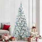 vidaXL K&uuml;nstlicher klappbarer Weihnachtsbaum Wei&szlig; 210 cm PE und PVC