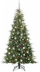 vidaXL K&uuml;nstlicher klappbarer Weihnachtsbaum Gr&uuml;n 210 cm PE und PVC