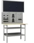 vidaXL Werkbank mit 3 Werkzeugw&auml;nden und 1 Wandschrank