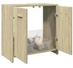 vidaXL Waschbeckenunterschrank Sonoma-Eiche 60x33x60 cm Holzwerkstoff