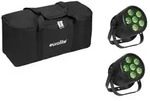 EUROLITE Set 2x LED Silent Par 6 QCL Floor sw + Soft-Bag