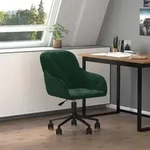 vidaXL B&uuml;rostuhl Drehbar Dunkelgr&uuml;n Samt